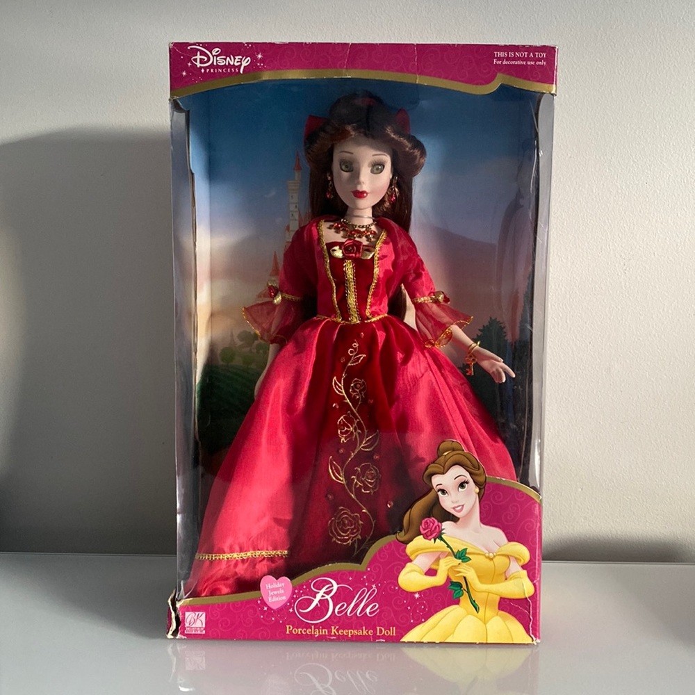 Disney Princess Brass Key - Belle Beauty & The Beast Porcelain Keepsake Doll